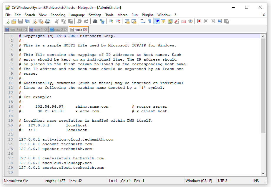 Chỉnh sửa file host trên Windows 10 với quyền quản trị