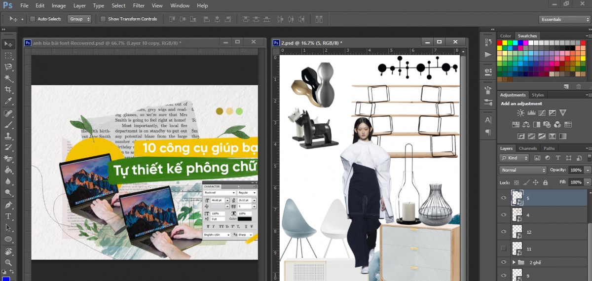 Copy layer từ file PSD này sang file PSD khác