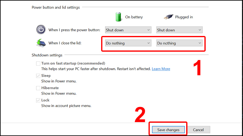 Cách gập laptop mà không tắt máy, vẫn nghe nhạc được trên Win 10
