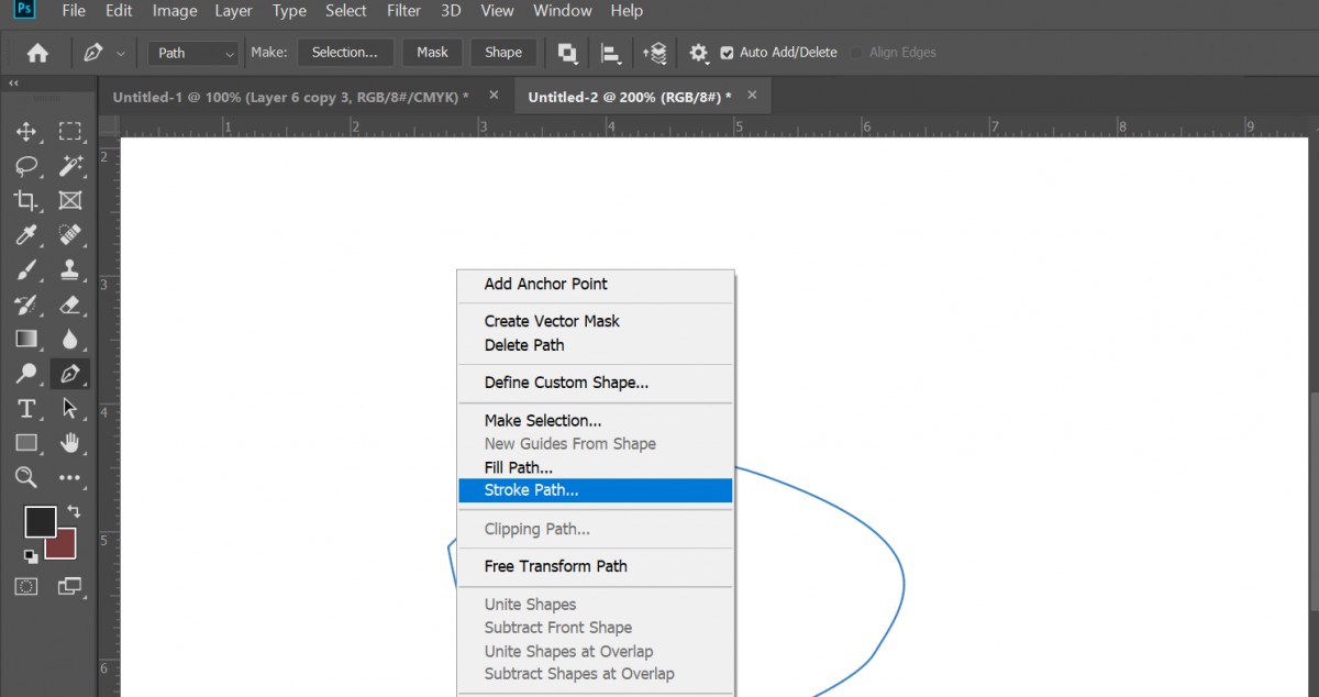 Vẽ Đường Cong Trong Photoshop Bằng Pen Tool