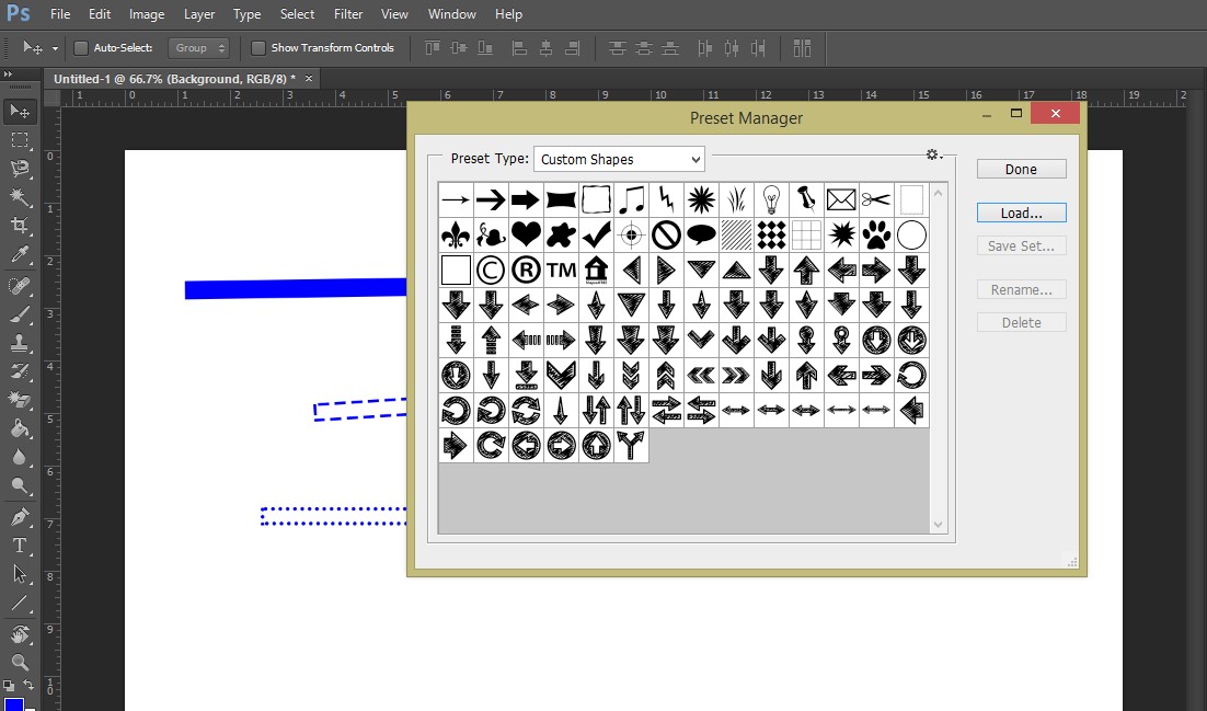 Vẽ mũi tên bằng Custom Shape Tool